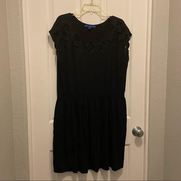 Apt. 9 Black Tank Cinched Waist Short Lace Dress. Size XL - Picture 1 of 5
